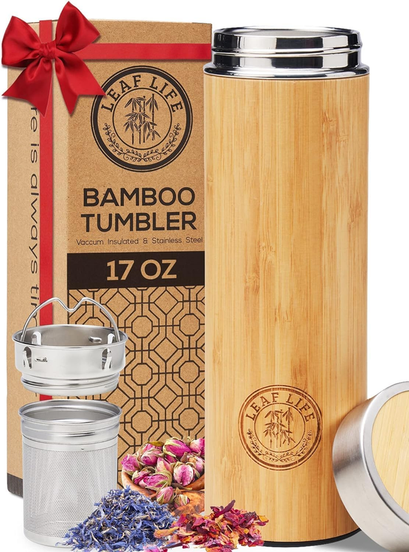 With Tea Infuser & Strainer 17oz Capacity - Keeps Hot & C