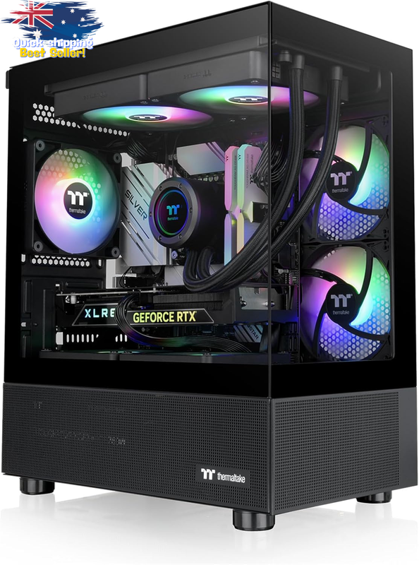 View 170 ARGB Micro ATX PC Case Tempered Glass Gaming Chassis - Black Edition