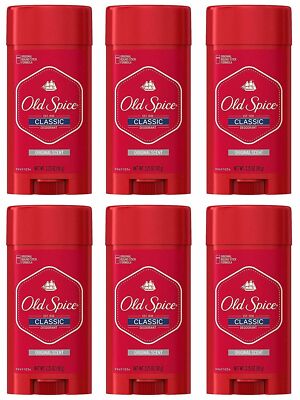 Old Spice Classic Mens Deodorant Round Stick Original Scent 3.25 Ounce Pack of 6