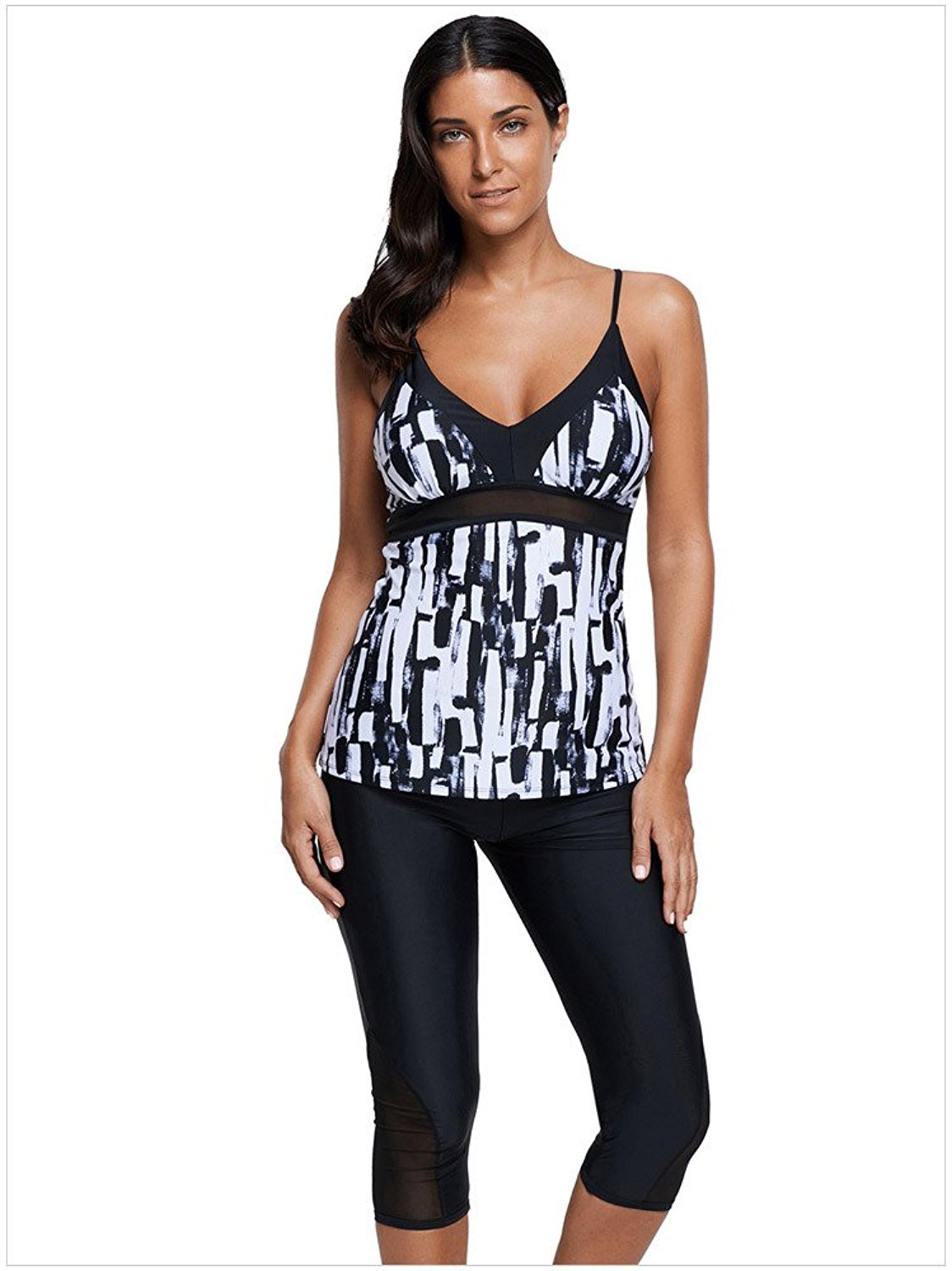 plus size swim capris with skirt