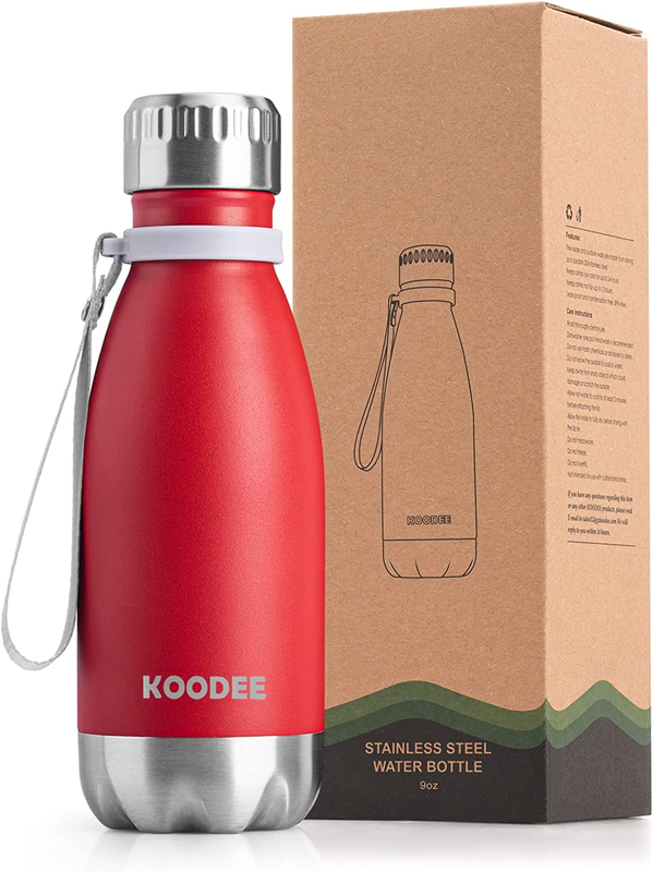 9 Oz Stainless Steel Double Wall Vacuum Insulated Water Bottle  Leak Proof