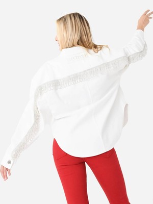 Pre-owned Rotate Birger Christensen Rotate Twill Oversized Shirt In Pristine White - Size 36