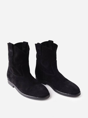 Pre-owned Re/done Women's 60s Camarguaise Boot In Black Suede - Size 36