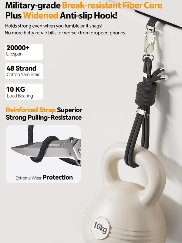4-IN-1 Phone Lanyard + Wrist Strap, Adjustable Length 2PCS Anti-Theft Cell Phone