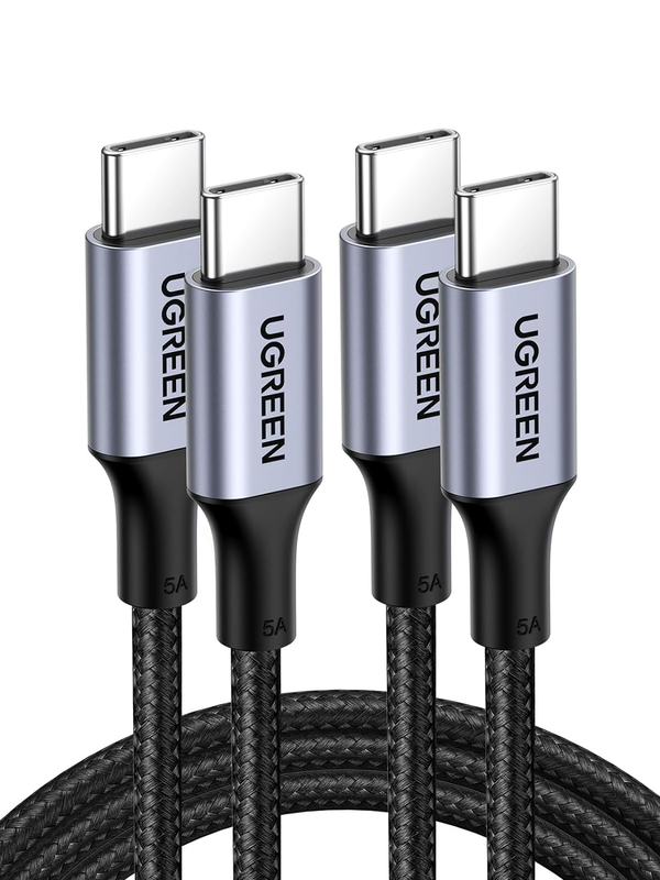 2 Pack 100W USB C to USB C Cable 1M, PD Fast Charging Type C Cord