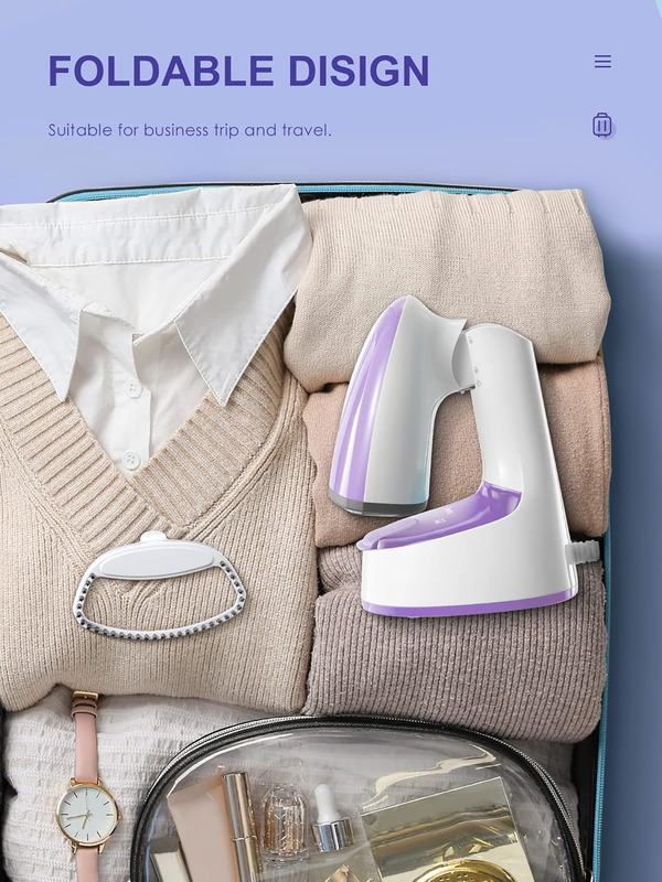 Steamer for Clothes, Foldable Steam Iron, Handheld Travel Clothes Steamer, 20g/m