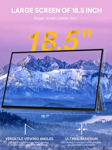 UPERFECT 18.5'' Portable Touchscreen 120hz Monitor w/VESA &180° Adjustable Stand
