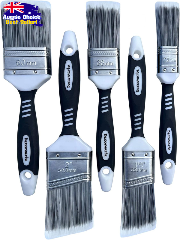 5-Pc Paint Brush Set for Cabinet, Fence, Deck Touch-Ups - DIY Wall Painting