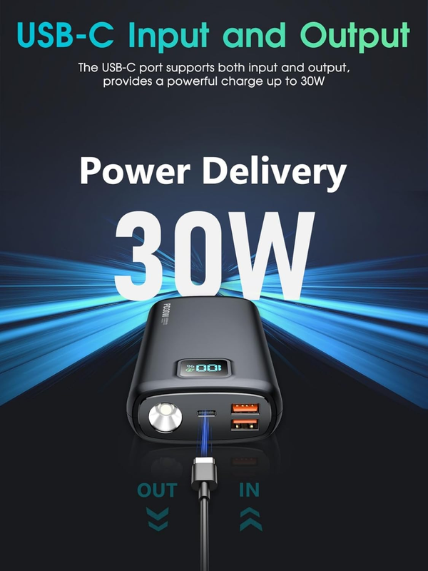 Portable-Charger-Power-Bank - 40000mAh Power Bank PD 30W and QC 4.0 Quick Chargi