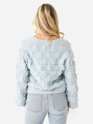 Pre-owned Eleven Six Luella Cardigan In Powder - Size M/l In Blue