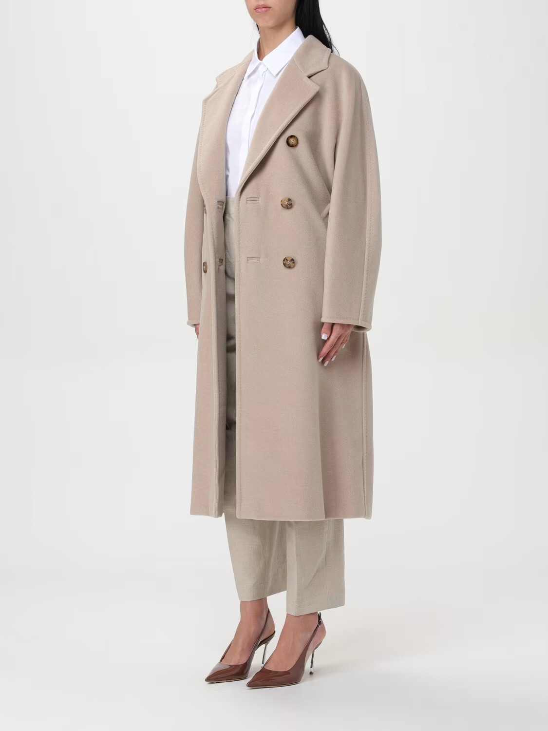 Max Mara 101801 Icon Coat OVERSIZED Trench in Ecru Size US0