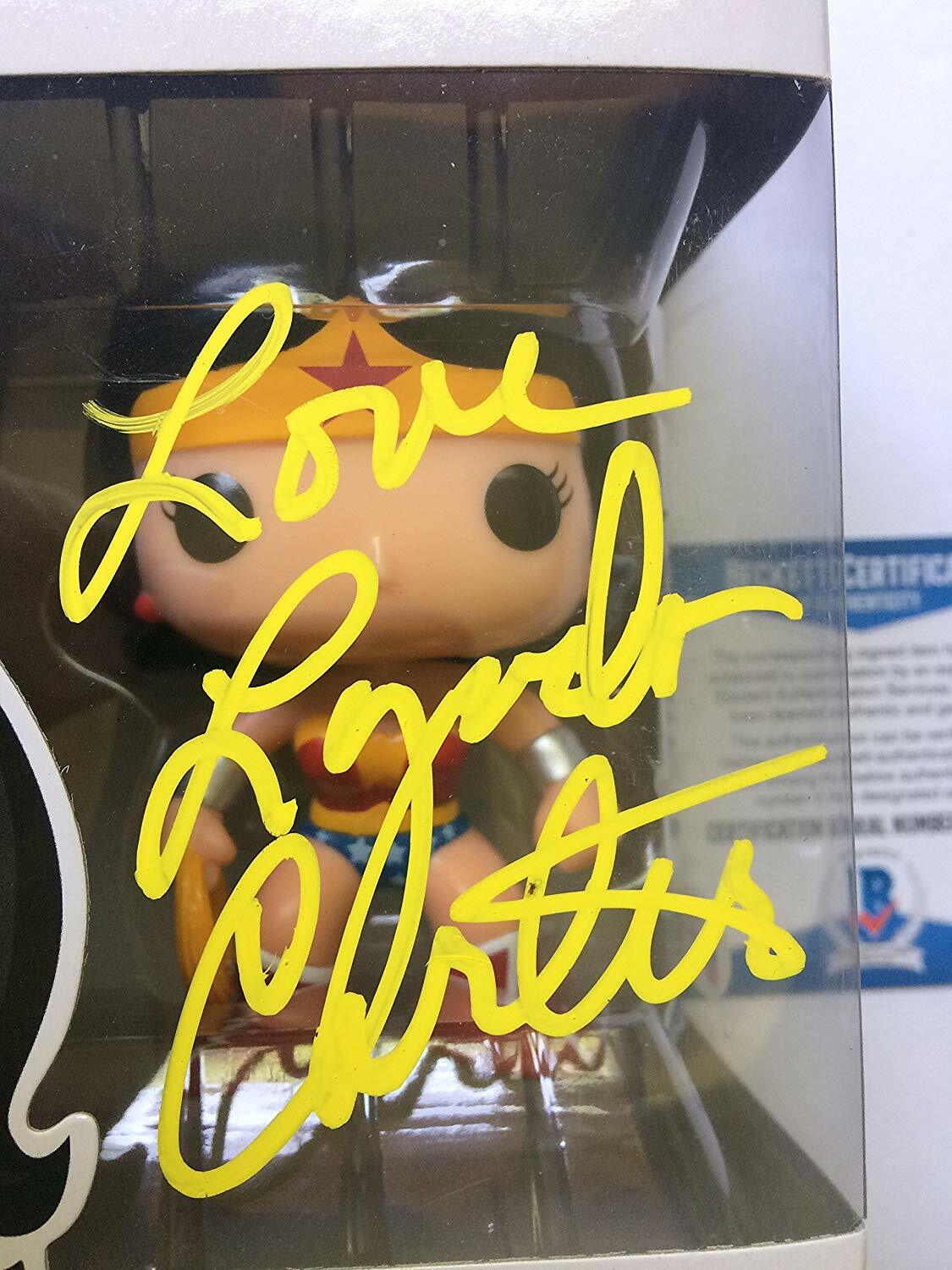 Lynda Carter signed Funko Pop Figure Wonder Woman Beckett + Protector