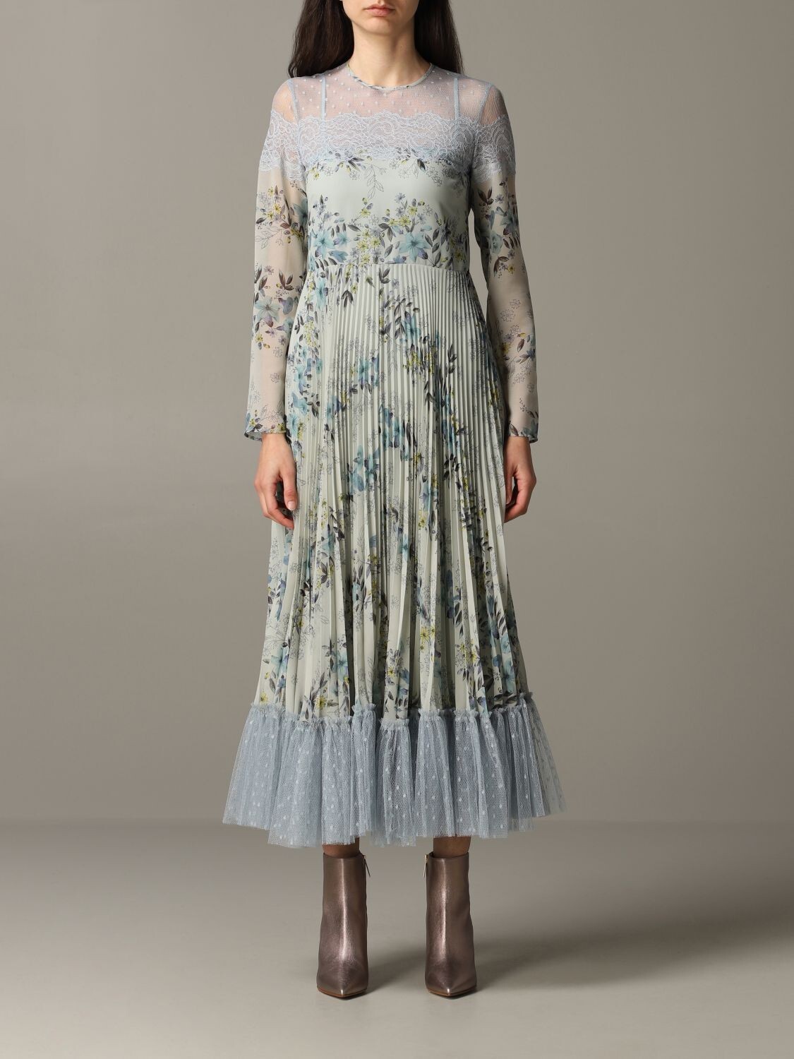 VALENTINO RED VALENTINO FLORAL-PRINT GEORGETTE MIDI DRESS DRESS