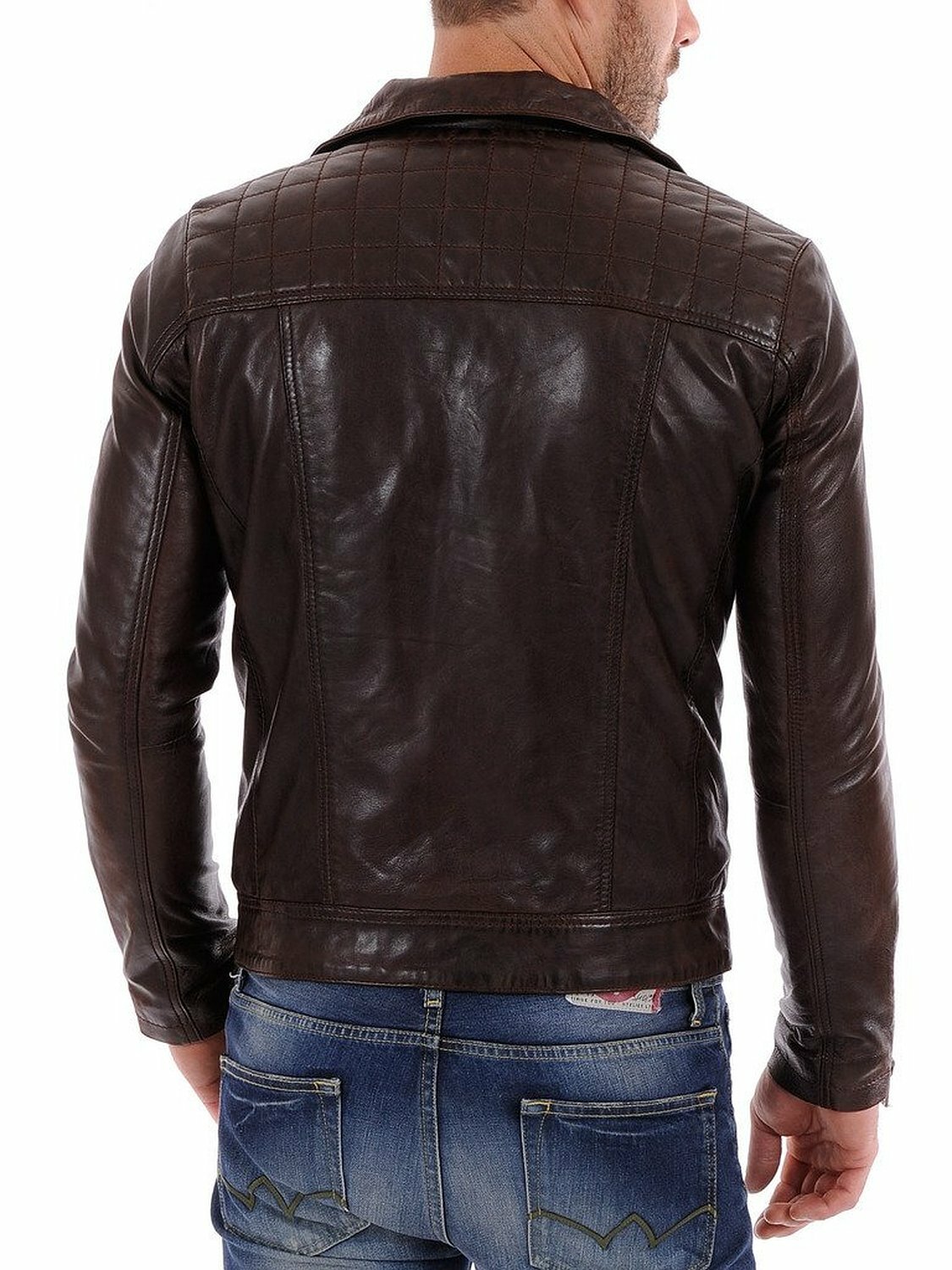 F$L HERREN MOTORRAD BROWN LAMMLEDER JACKE MANTEL OUTWEARLINIE JACKEN -798