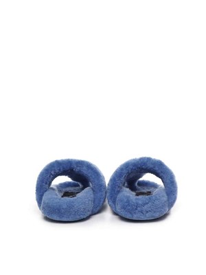 Pre-owned Loewe Comfortable Shearling Sandal In Light Denim