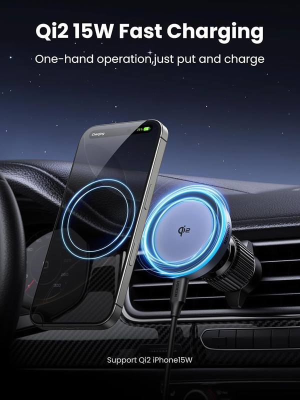 Qi2 15W for MagSafe Car Mount Charger, Compatible with MagSafe Car Charger Fast
