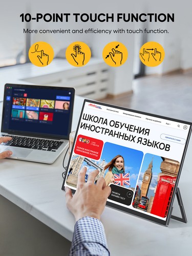 UPERFECT 18.5'' Portable Touchscreen 120hz Monitor w/VESA &180° Adjustable Stand