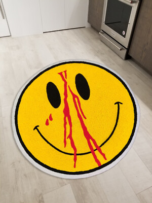 VLONE Bloody Smiley Carti Floor Mat Washable Area Runner Rugs Living Room Carpet