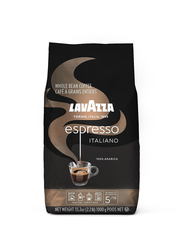 Espresso Italiano Whole Bean Coffee Blend Medium Roast 2.2 Pound Bag Packaging