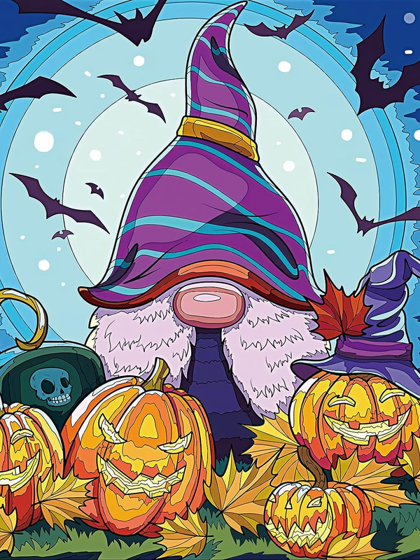 Halloween 5D Diamond Painting Art Kits Adults Kids DIY Full Drill Decor 12x16in