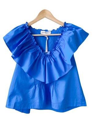 Pre-owned Hunter Bell Women's Keller Top In Ocean Blue - Size S