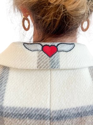 VILAGALLO VILAGALLO PLAID WOOL COAT IN CREAM - SIZE 38