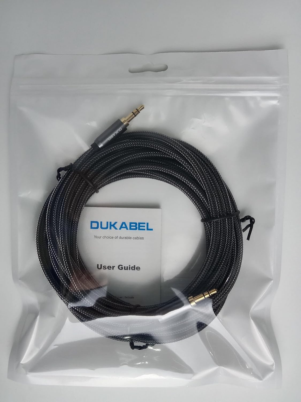 Top Series Long Audio Cable 16 Feet (5 Meters) - Shielded Long Aux Cable Cord 3.