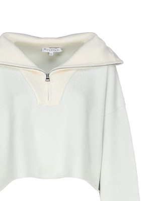 Pre-owned Jw Anderson J.w. Anderson Zip-up Sweater In White