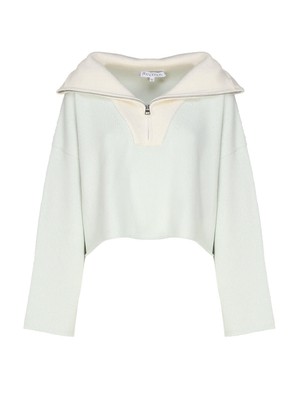 Pre-owned Jw Anderson J.w. Anderson Zip-up Sweater In White