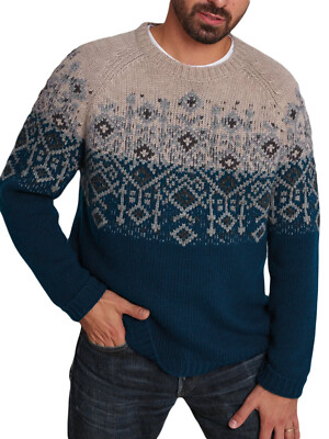 Pre-owned Roberta Roller Rabbit Women's Stala Fair Isle Sweater In Green