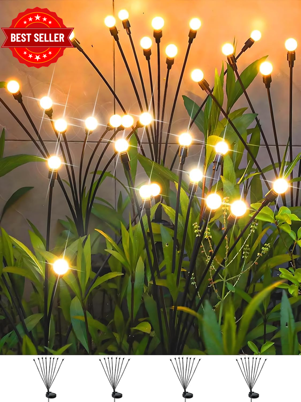 Solar Garden Lights 4 Pack Waterproof IPX5, 32 Led Solar Outdoor Lights Outdoor,