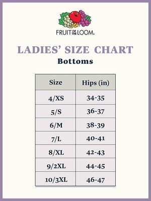 Fruit of the Loom Women's Tag Free Cotton Hi Cut Panties (Regular & Plus Size)