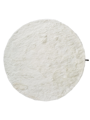 benuta Hochflorteppich Whisper Weiß ø 80 cm rund Florhöhe 31 bis 40 mm