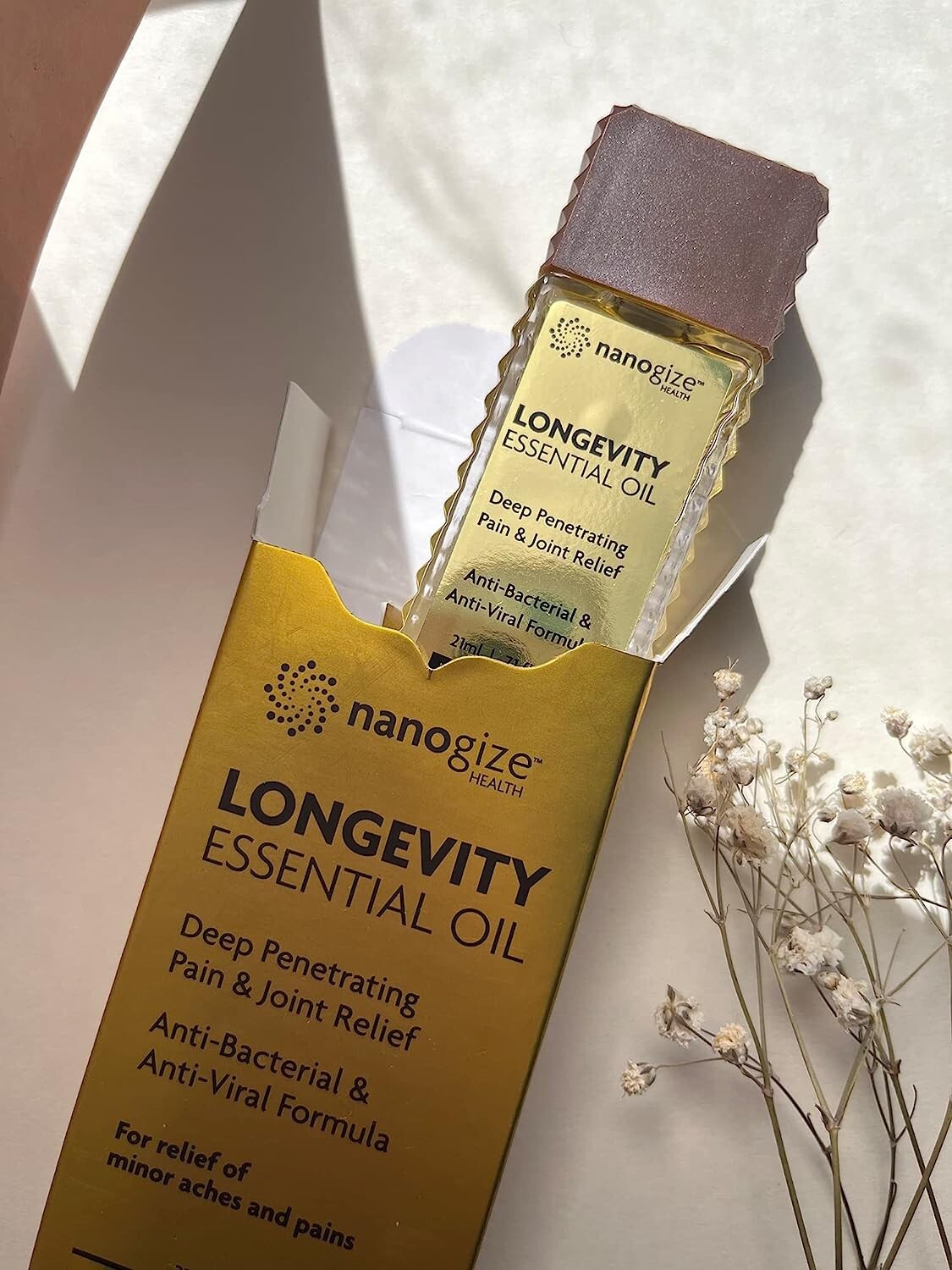 Nanogize Health LONGEVITY ESSENTIAL OIL Deep Penetrating 21mL/0.71 ( Box of 6  )