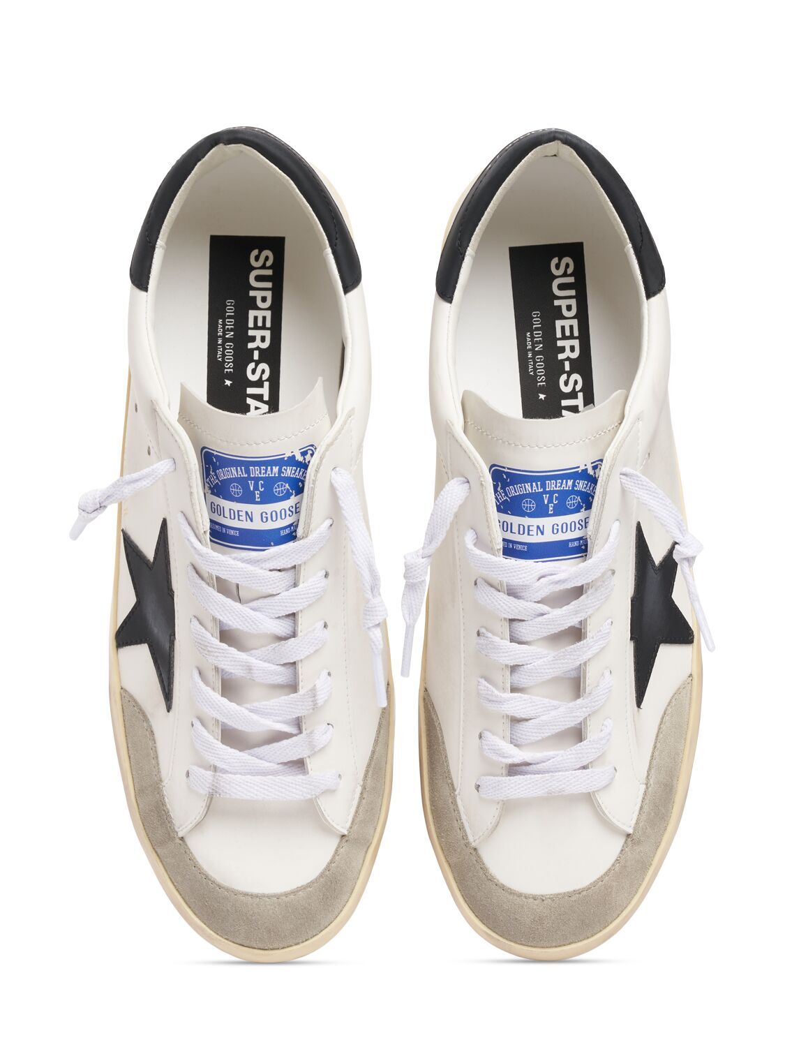 Pre-owned Golden Goose Super-star Men's White/black Low Top Sneakers