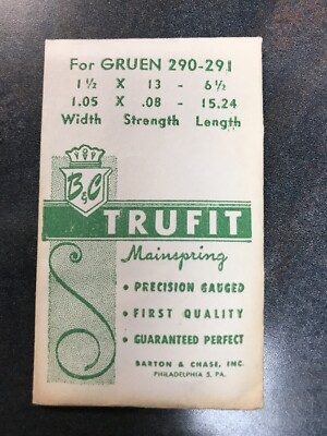 Trufit Mainspring for Gruen caliber 290, 291 - Steel