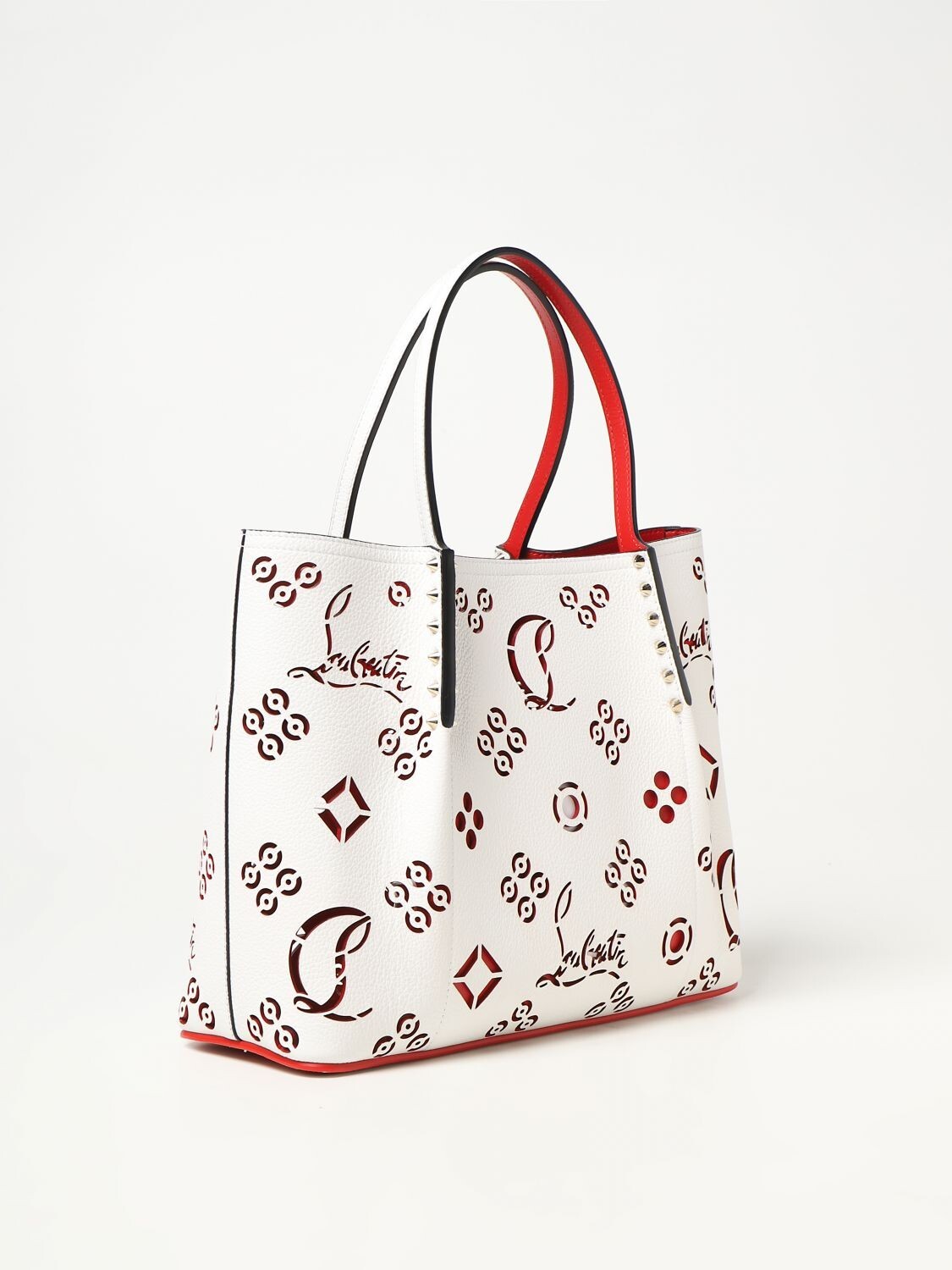 Christian Louboutin S White Leather Tote Cabarock Christian Louboutin S White Leather Tote Cabarock
