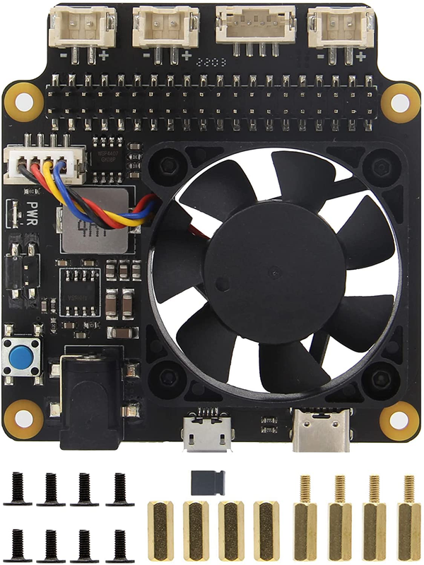 Raspberry Pi 4B/3B+/3B X735 V3.0 DC 6V-30V Width Voltage Input Power Management