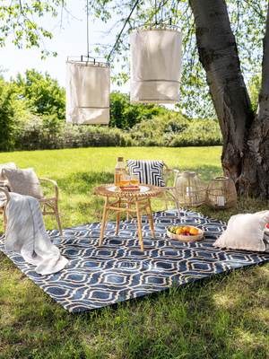 benuta In- Outdoor-Teppich Artis Blau 200 x 285 cm Teppich Wohnzimmer