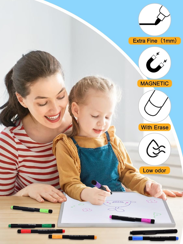 UPGRADED 12 Pack Magnetic Dry Erase Markers Low Odor White Board Markers 12 Pack