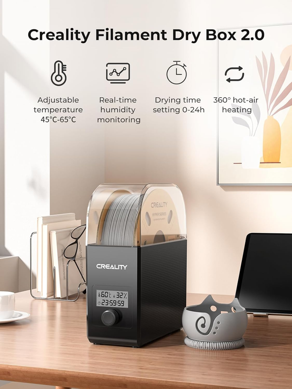 Filament Dryer Box Pro, Upgraded 360° Heating with Fan, Dust & Moisture-Proof St