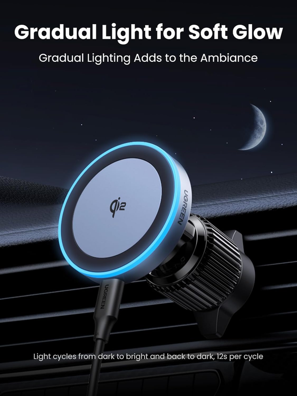 Qi2 15W for MagSafe Car Mount Charger, Compatible with MagSafe Car Charger Fast