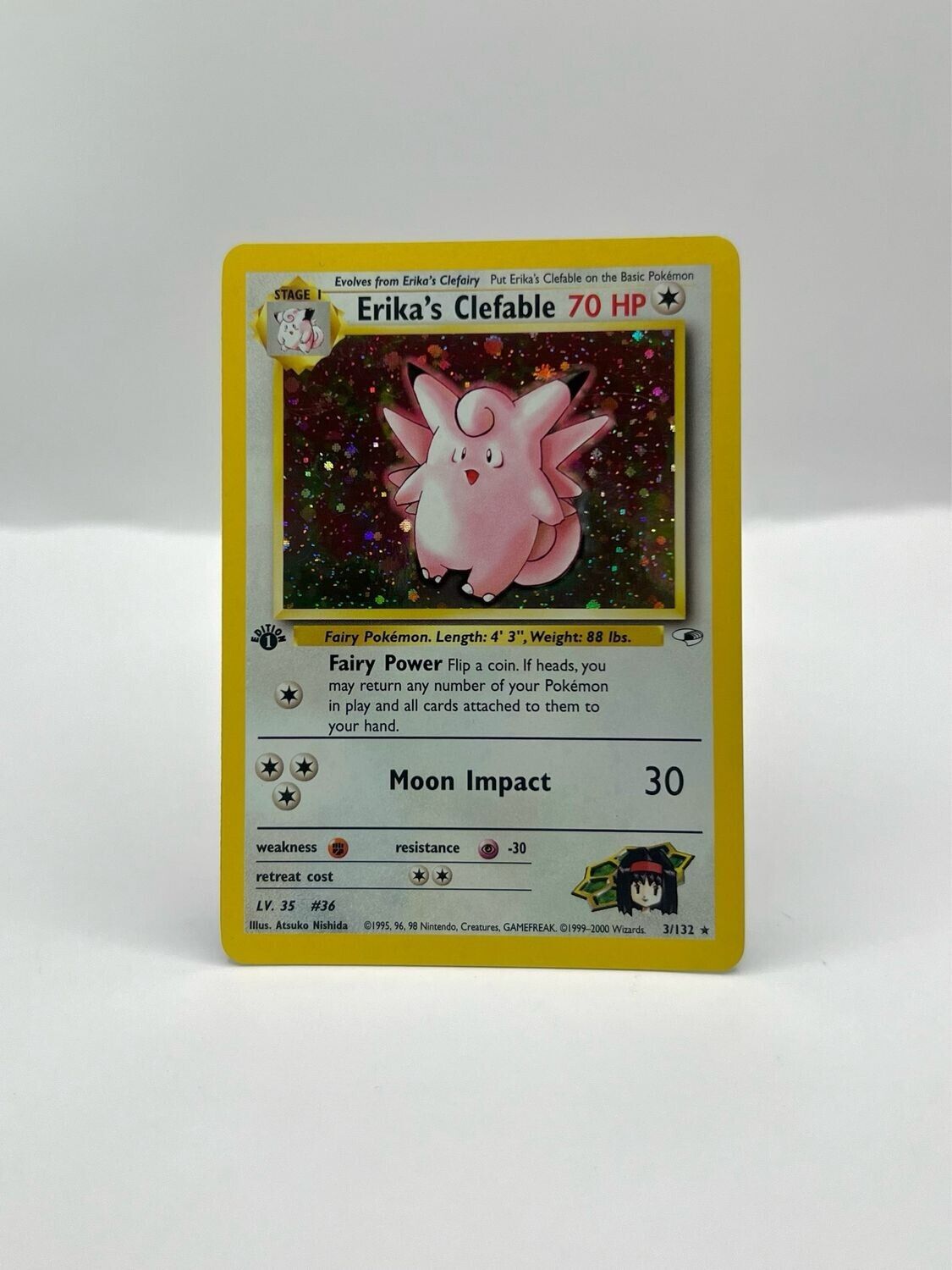 Pokemon - 3/132 Erika's Clefable 1st Edition Near Mint Holo Pokemon - 3/132 Erika's Clefable 1st Edition Near Mint Holo