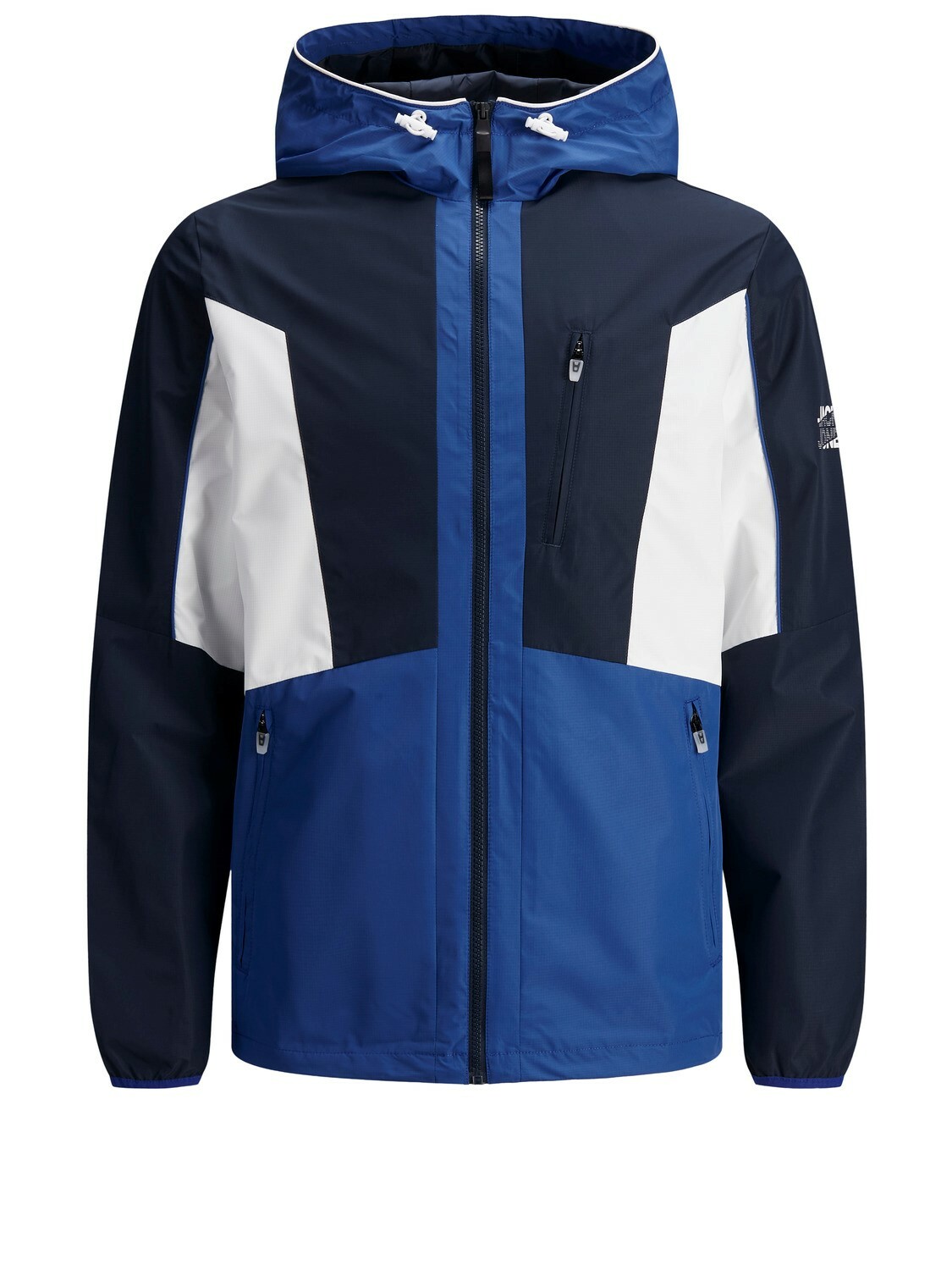 Jack Jones Jungen Übergangsjacke leicht Kapuze Sportjacke Blau Weiß 12185124