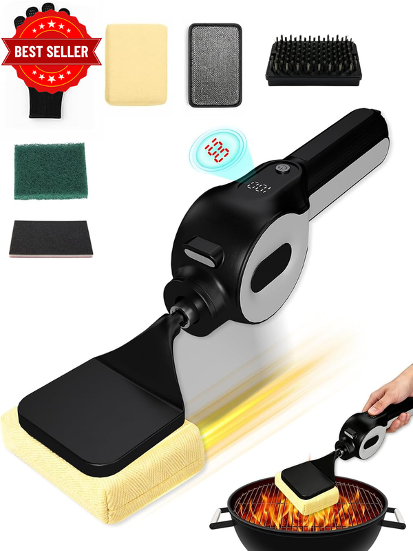 Reciprocating Electric Grill Brush, Bristle-Free Grill Brush for Outdoor Grill,