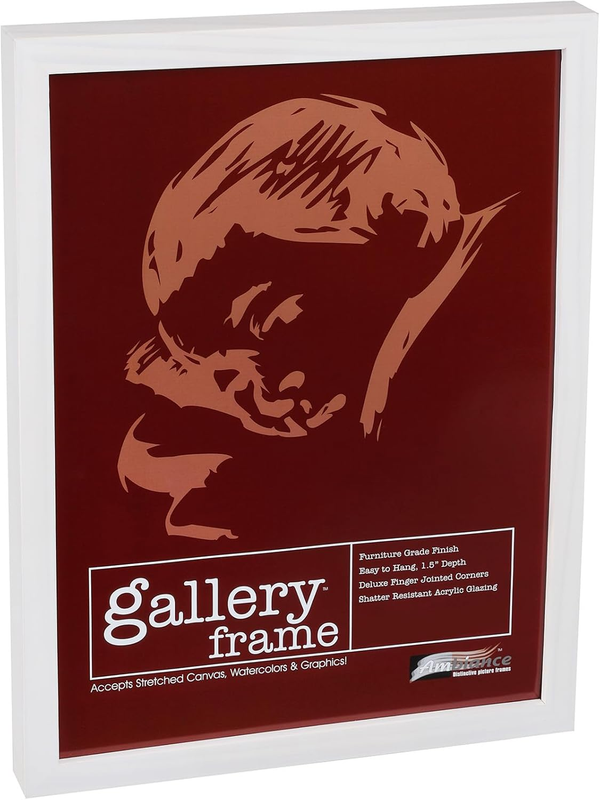 Ambiance Gallery Wood 1.5 Deep Picture Frames - 13 X 19 White Wash Wood Frames, Shatter-Resistant Acrylic Glazing & MDF Backing, Horizontal or Vertical Wall Display