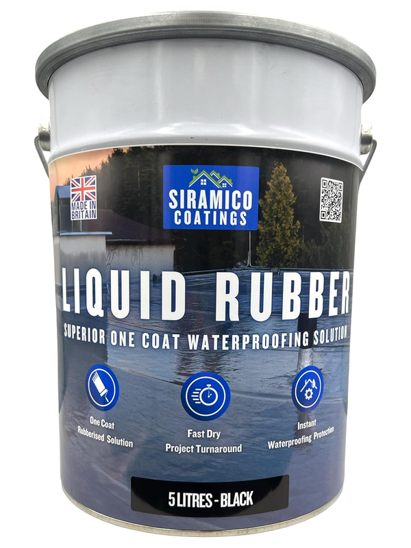 Liquid Rubber Roof Coating 5L | Instant Leak Seal | Black DIY Waterproof