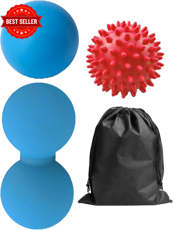 Massage Ball Set – 2 Pack Smooth Lacrosse Ball & Spiky Physio Ball Ball for Myof