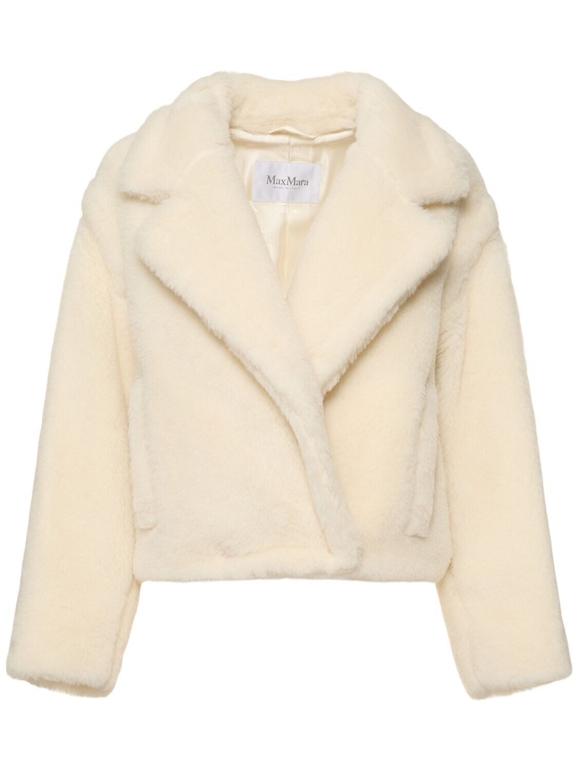 MAX MARA Oggeri $2890 White Alpaca/Wool Cropped Teddy Bear