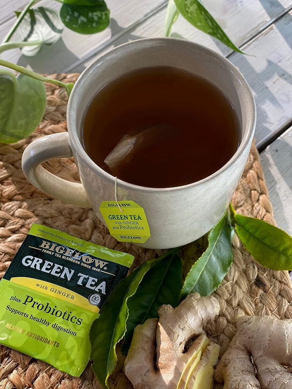 Green Tea with Ginger plus Probiotics, Caffeinated, 18 Count 6 Pack